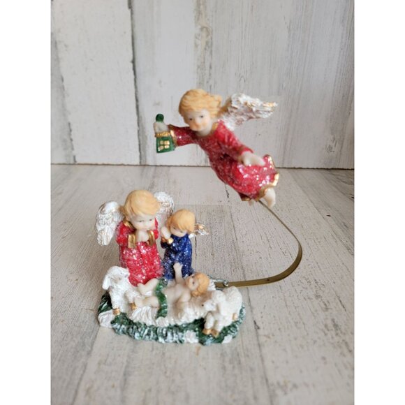 Glitter baby Jesus Angel visiting home decor vintage religious - Picture 1 of 6